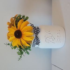 Sunflower mason jar art